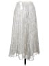 Ann Taylor 100% Polyester Metallic Silver Formal Skirt Size 2 - photo 2