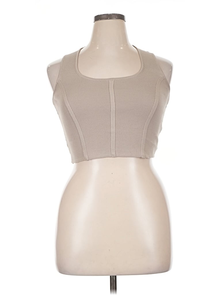 Pre-owned Sincerely Jules Tank Top Tan Strapless Neckline Tops