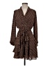 Express 100% Recycled Polyester Polka Dots Brown Casual Dress Size XS - photo 1