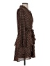 Express 100% Recycled Polyester Polka Dots Brown Casual Dress Size XS - photo 4