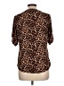 Always Indigo Animal Print Brown Short Sleeve Blouse Size L - photo 2