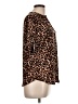 Always Indigo Animal Print Brown Short Sleeve Blouse Size L - photo 4