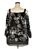 Sharagano 100% Polyester Black 3/4 Sleeve Blouse Size 2X - photo 2