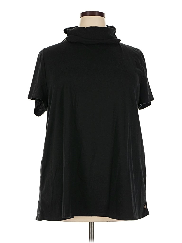 Pre-owned Livi Short Sleeve Turtleneck In Black