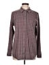 L.L.Bean Checkered-gingham Burgundy Long Sleeve Blouse Size L - photo 1
