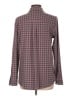 L.L.Bean Checkered-gingham Burgundy Long Sleeve Blouse Size L - photo 2