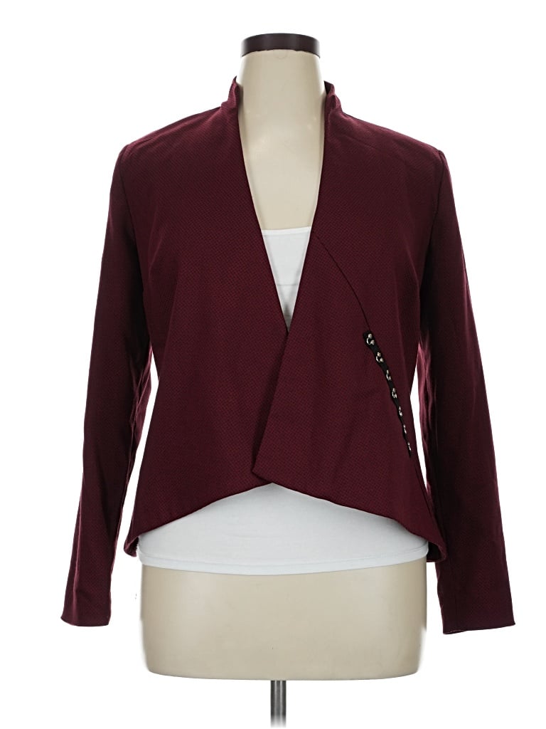 Pre-owned Assorted Brands Blazer Jacket In Burgundy