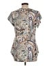 Unbranded Paisley Ivory Short Sleeve Blouse Size L (tall) - photo 2