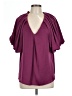Entro Burgundy Short Sleeve Blouse Size L - photo 1