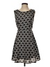 SM Wardrobe 100% Polyester Graphic Black Casual Dress Size S - photo 1