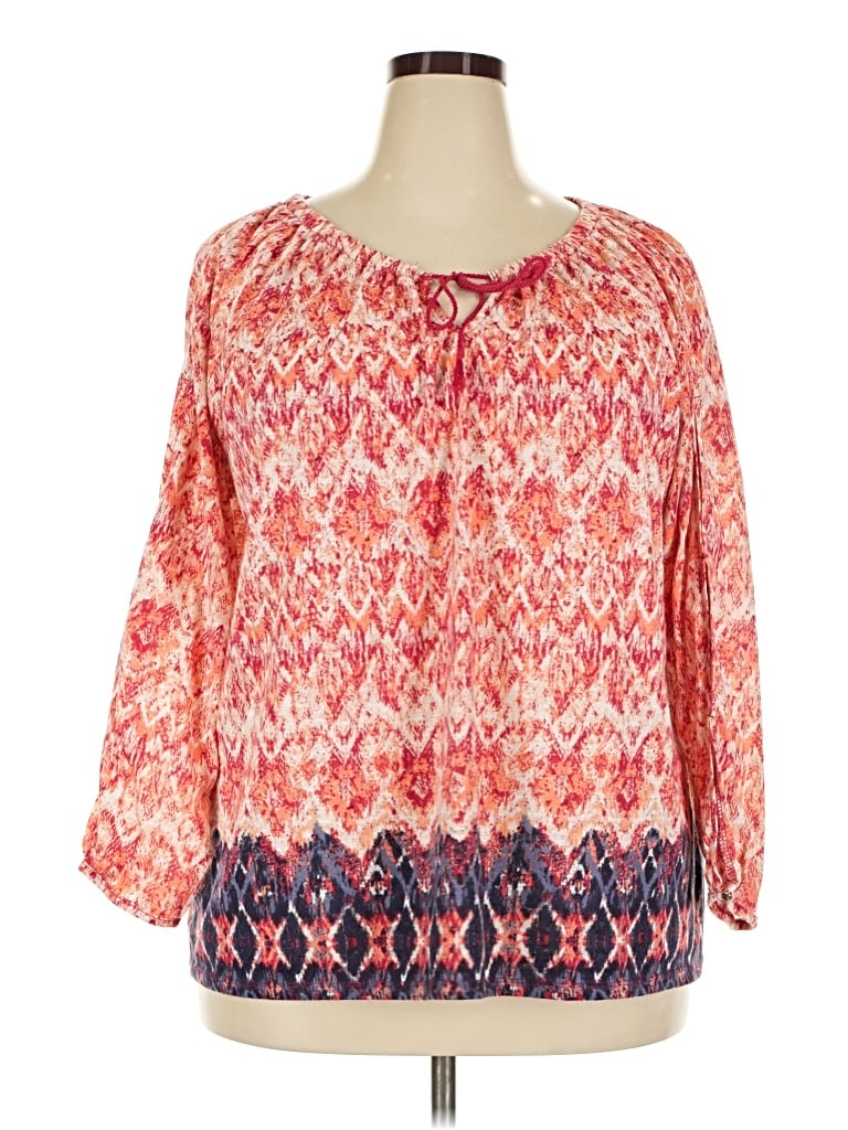 Pre-owned Retrology 3/4 Sleeve Blouse In Pink