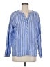 Talbots 100% Linen Stripes Blue Long Sleeve Blouse Size M - photo 1