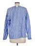 Talbots 100% Linen Stripes Blue Long Sleeve Blouse Size M - photo 2