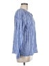 Talbots 100% Linen Stripes Blue Long Sleeve Blouse Size M - photo 4