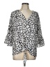 Kancystore Animal Print Silver 3/4 Sleeve Blouse Size L - photo 1