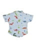 Unbranded 100% Cotton Print Blue Short Sleeve Button-Down Shirt Size 3-6 mo - photo 1