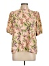Cure Floral Pink Short Sleeve Blouse Size L - photo 1