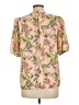 Cure Floral Pink Short Sleeve Blouse Size L - photo 2