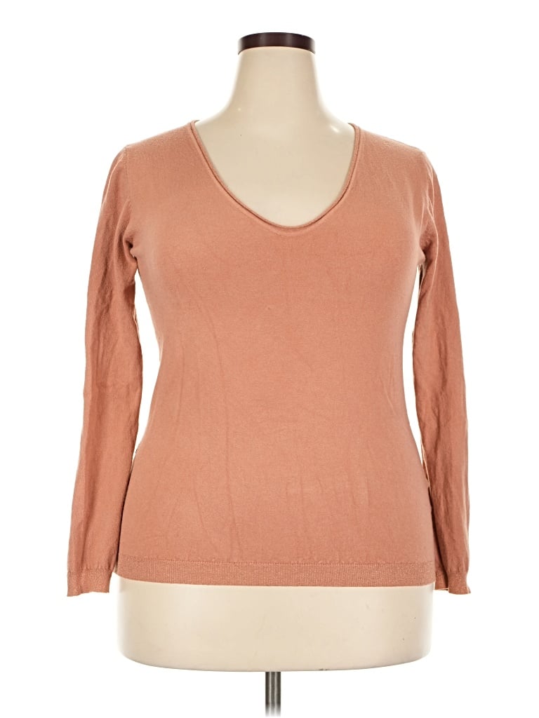 Pre-owned Assorted Brands 3/4 Sleeve T-shirt In Tan