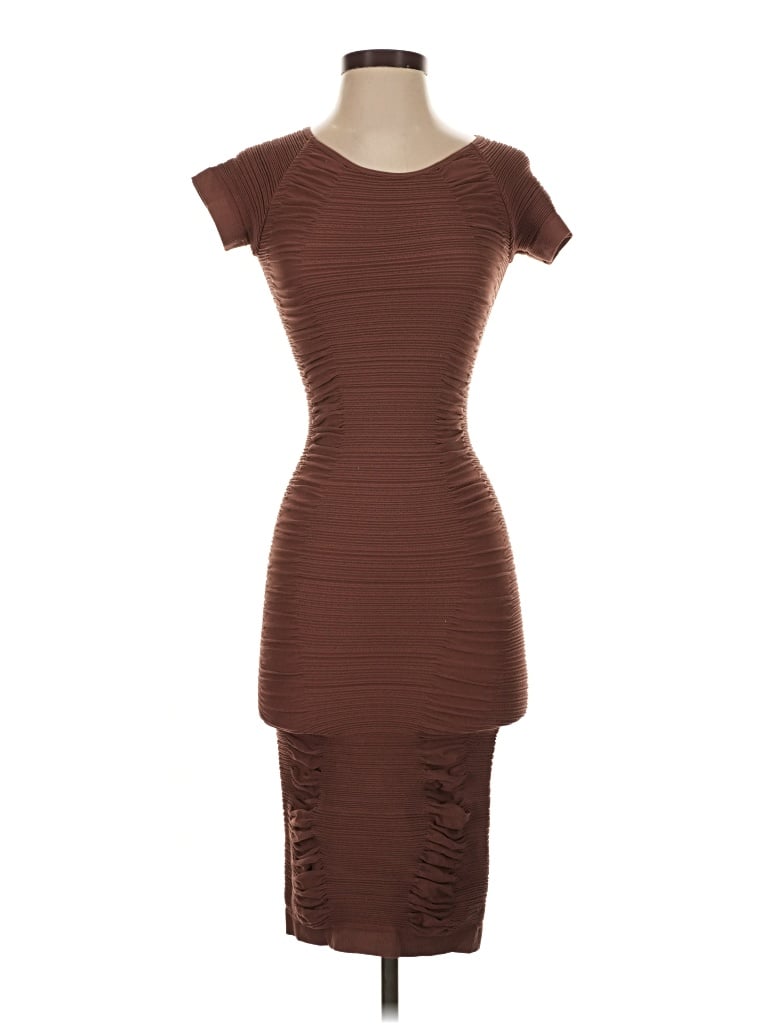 Pre-owned Aura Cocktail Dress In Brown
