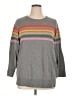 Torrid 100% Cotton Color Block Gray Pullover Sweater Size 1X Plus (1) - photo 1