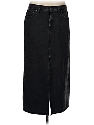 Madewell Denim Mid-Rise Maxi Skirt in Lunar Wash (view 1)