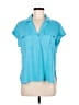 Rose + Olive 100% Polyester Teal Short Sleeve Blouse Size S - photo 1