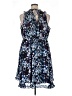 Torrid 100% Polyester Paisley Blue Casual Dress Size 1X Plus (1) - photo 2