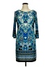 Madison Leigh Paisley Blue Casual Dress Size 16 - photo 1