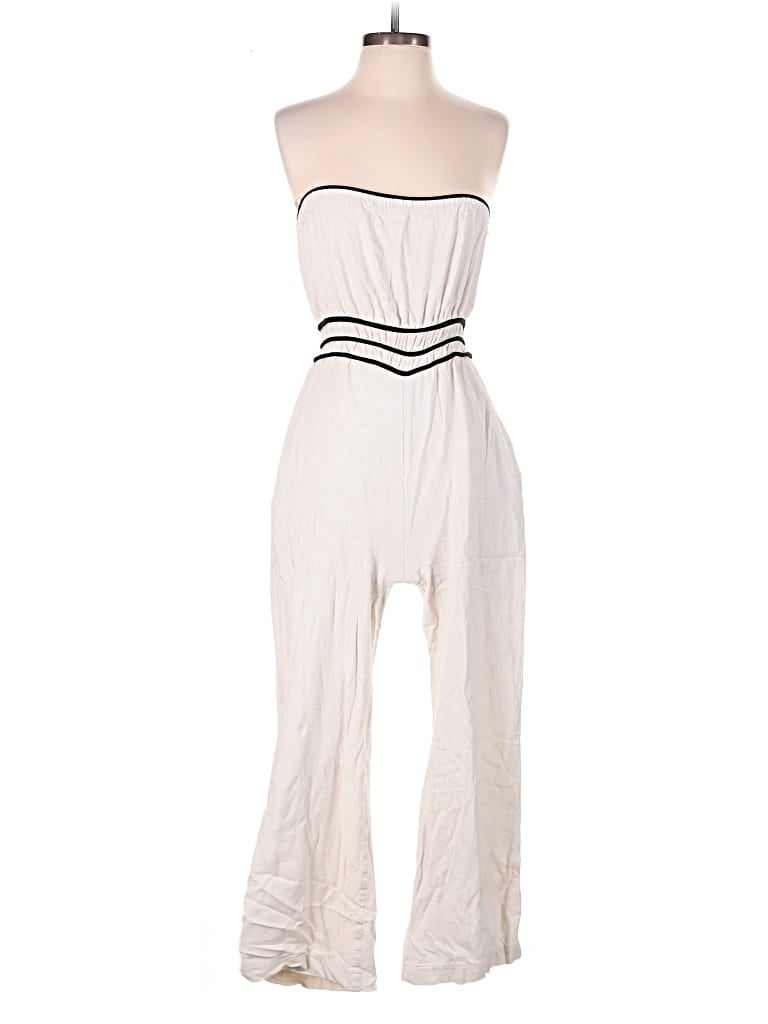 Pre-owned Monteau Jumpsuit In Ivory