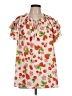 Unbranded 100% Polyester Pink Short Sleeve Blouse Size L (estimated, tall) - photo 1