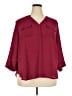 Torrid 100% Polyester Burgundy 3/4 Sleeve T-Shirt Size 2X Plus (2) - photo 1