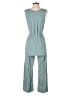 Monteau Solid Teal Jumpsuit Size M - photo 2
