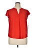 Calvin Klein 100% Polyester Red Short Sleeve Blouse Size XL - photo 1
