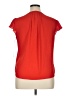 Calvin Klein 100% Polyester Red Short Sleeve Blouse Size XL - photo 2