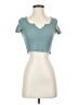 Shein Teal Short Sleeve Top Size 4 - photo 1