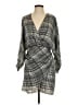 Zara 100% Polyester Plaid Gray Romper Size XS - photo 1