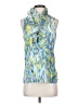 Kenar 100% Silk Blue Sleeveless Silk Top Size S - photo 1