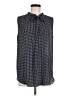 Ann Taylor 100% Polyester Houndstooth Black Sleeveless Blouse Size M - photo 1