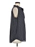 Ann Taylor 100% Polyester Houndstooth Black Sleeveless Blouse Size M - photo 4
