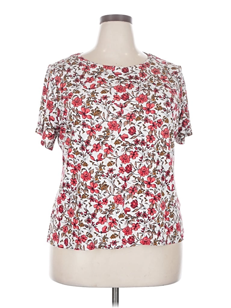 Pre-owned Liz Claiborne Short Sleeve T-shirt In Red