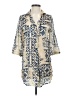 Dolma 100% Cotton Ivory 3/4 Sleeve Button-Down Shirt Size S - photo 1
