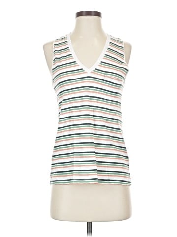 Madewell Whisper Cotton V-Neck Pocket Tank in Roger Stripe (view 1)