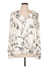 White House Black Market 100% Polyester Floral Ivory Pullover Sweater Size L - photo 1