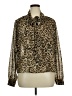 WAYF Animal Print Brown Long Sleeve Blouse Size XL - photo 1