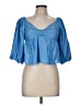 Zara Blue 3/4 Sleeve Blouse Size M - photo 1