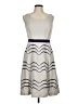 Boden 100% Linen Chevron-herringbone Gray Cocktail Dress Size 8L - photo 1