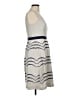 Boden 100% Linen Chevron-herringbone Gray Cocktail Dress Size 8L - photo 4