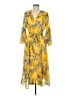Assorted Brands Print Yellow Casual Dress Size M - photo 1