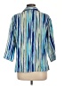 Notations 100% Polyester Stripes Blue 3/4 Sleeve Blouse Size L - photo 2